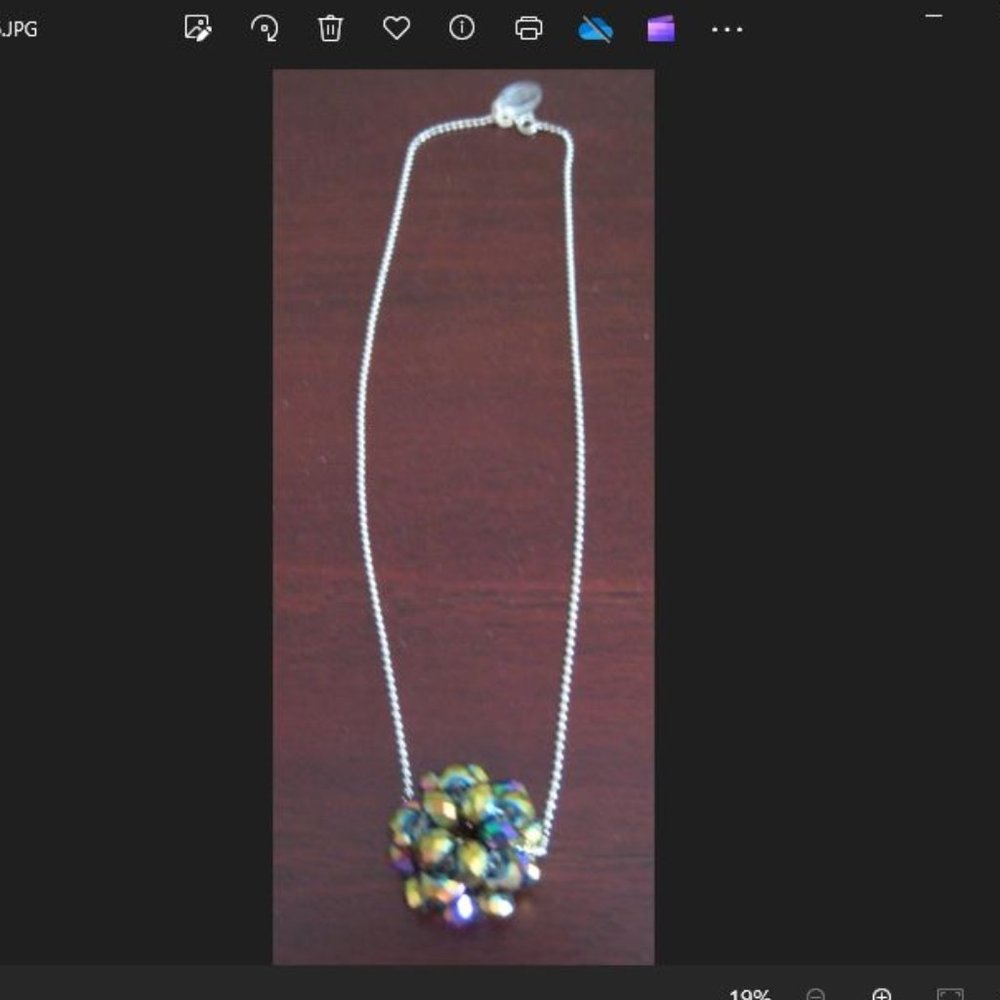 Chicago Boutique Purple Iridescent Mirror Ball Necklace 9 Inches
